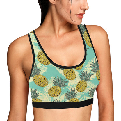 Pineapple Pattern Print Design PP03 Sports Bra