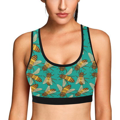 Bee Pattern Print Design BEE04 Sports Bra