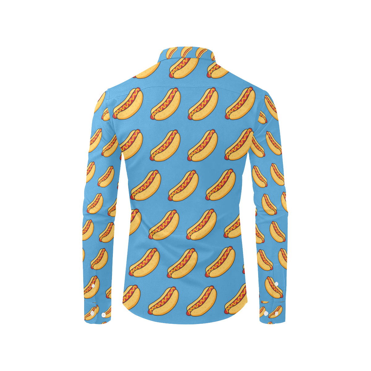 Hot Dog Pattern Print Design 02 Men's Long Sleeve Shirt