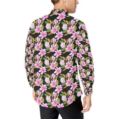 Magnolia Pattern Print Design MAG08 Men's Long Sleeve Shirt