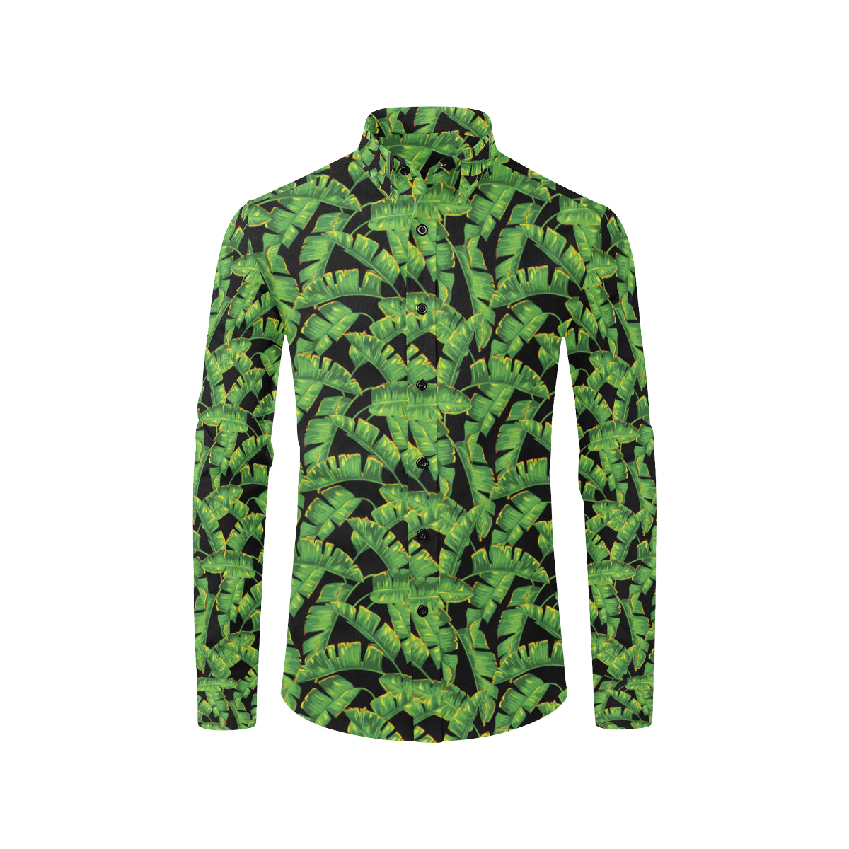 Banana Leaf Pattern Print Design 03 Men's Long Sleeve Shirt