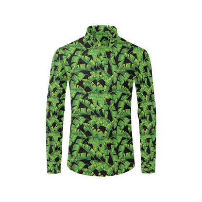 Banana Leaf Pattern Print Design 03 Men's Long Sleeve Shirt