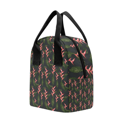 Heliconia Pattern Print Design HL07 Insulated Lunch Bag