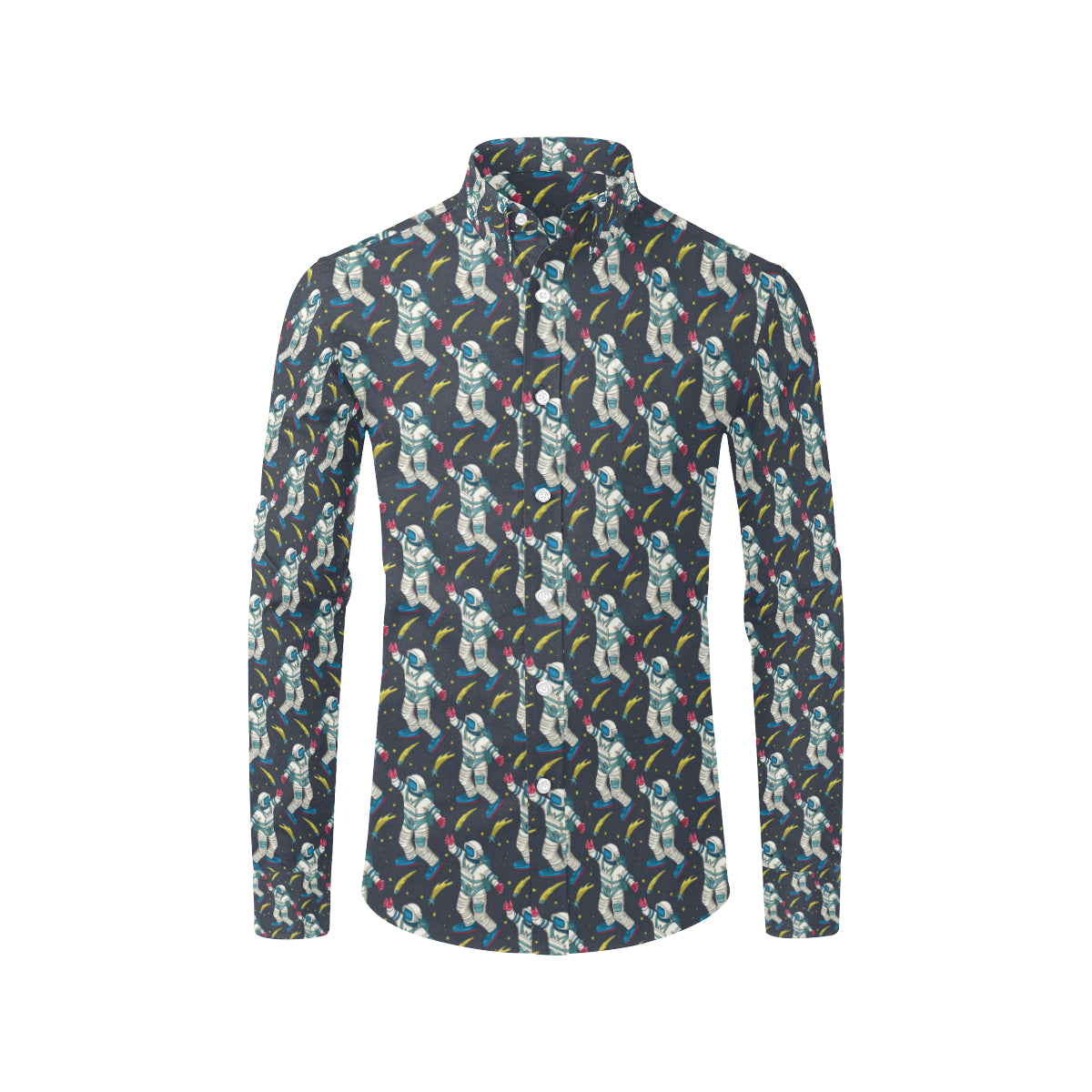 Astronaut Pattern Print Design 04 Men's Long Sleeve Shirt