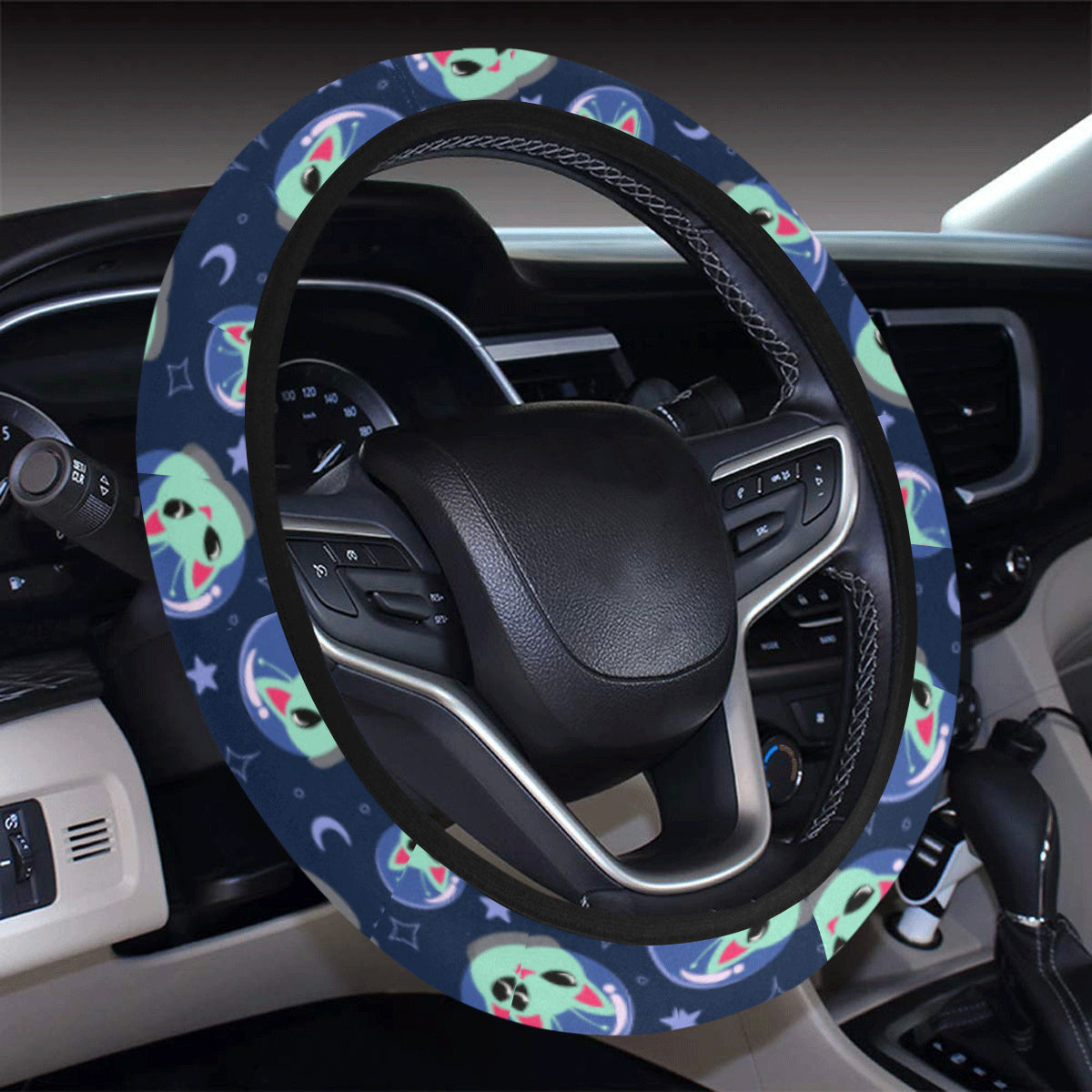 Alien Cat Steering Wheel Cover with Elastic Edge