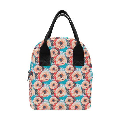 Dahlia Pattern Print Design DH05 Insulated Lunch Bag