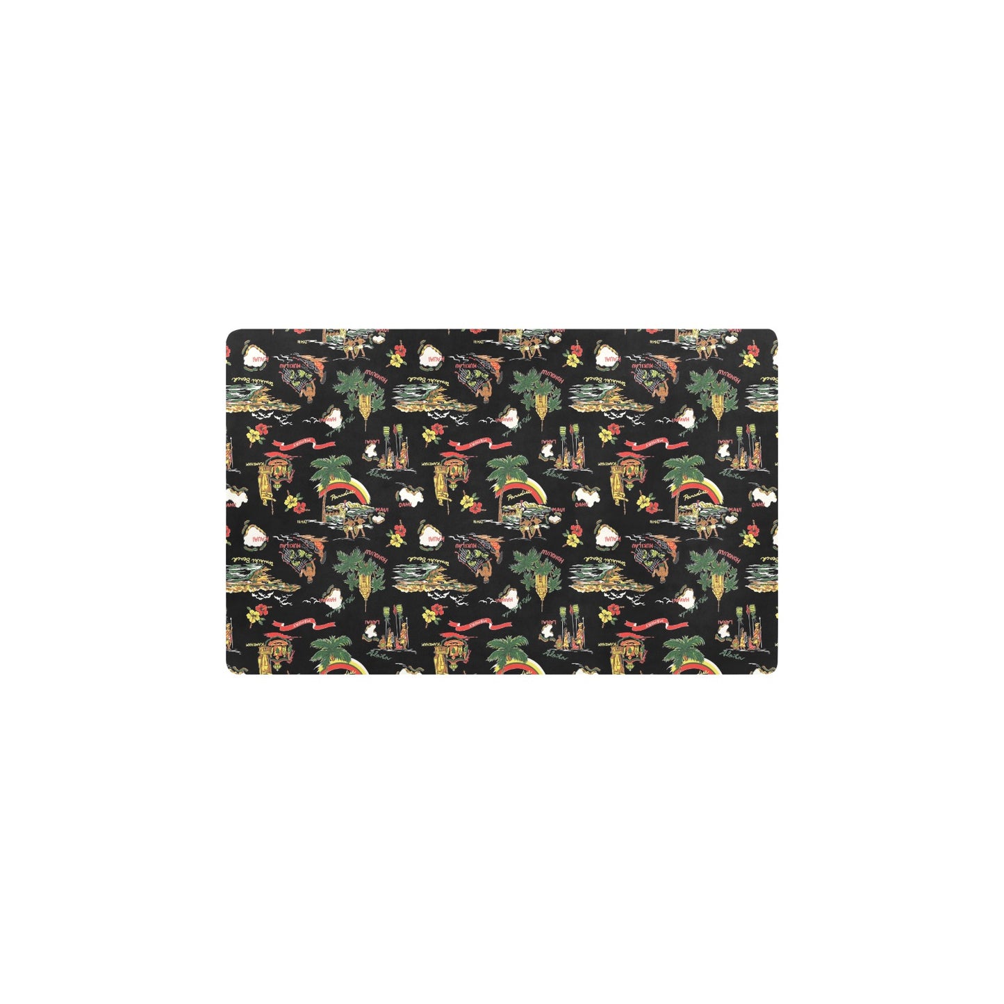 Hawaiian Island Themed Print Kitchen Mat