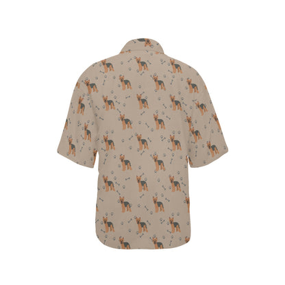 Yorkshire Terriers Print Design LKS305 Women's Hawaiian Shirt