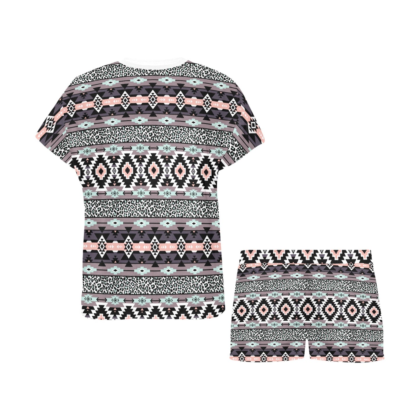 Safari Pattern Print Design LKS302 Women's Short Pajama Set