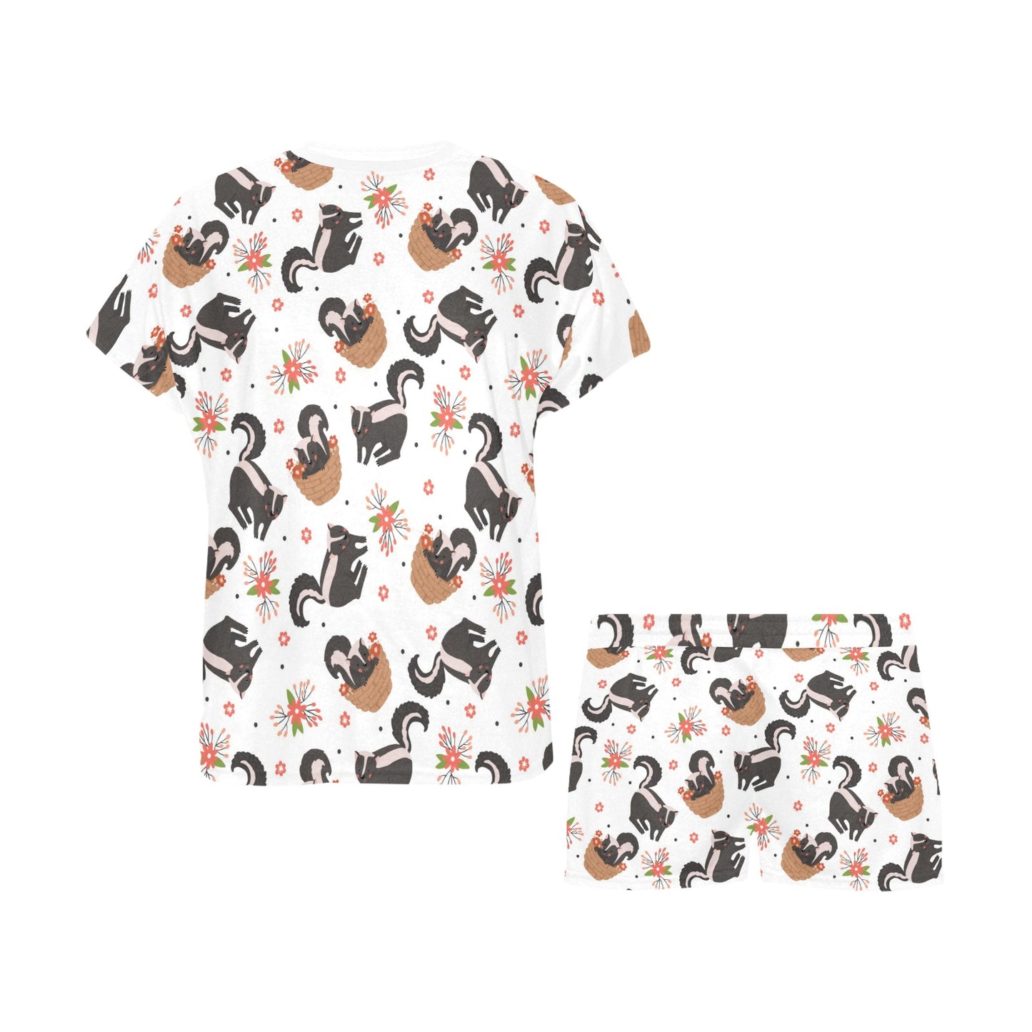 Skunk Print Design LKS304 Women's Short Pajama Set