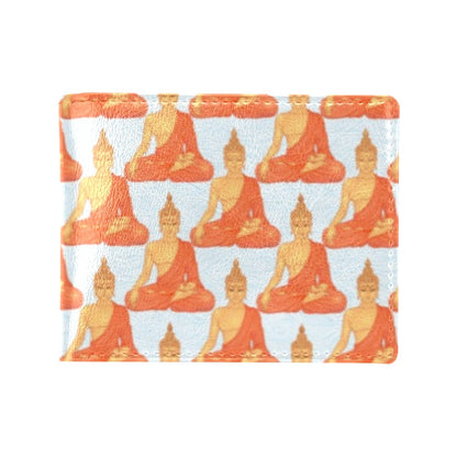 Buddha Pattern Print Men's ID Card Wallet
