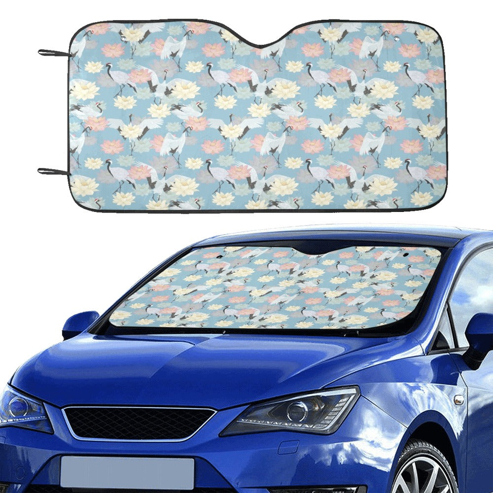 Water Lily Print Design LKS304 Car front Windshield Sun Shade