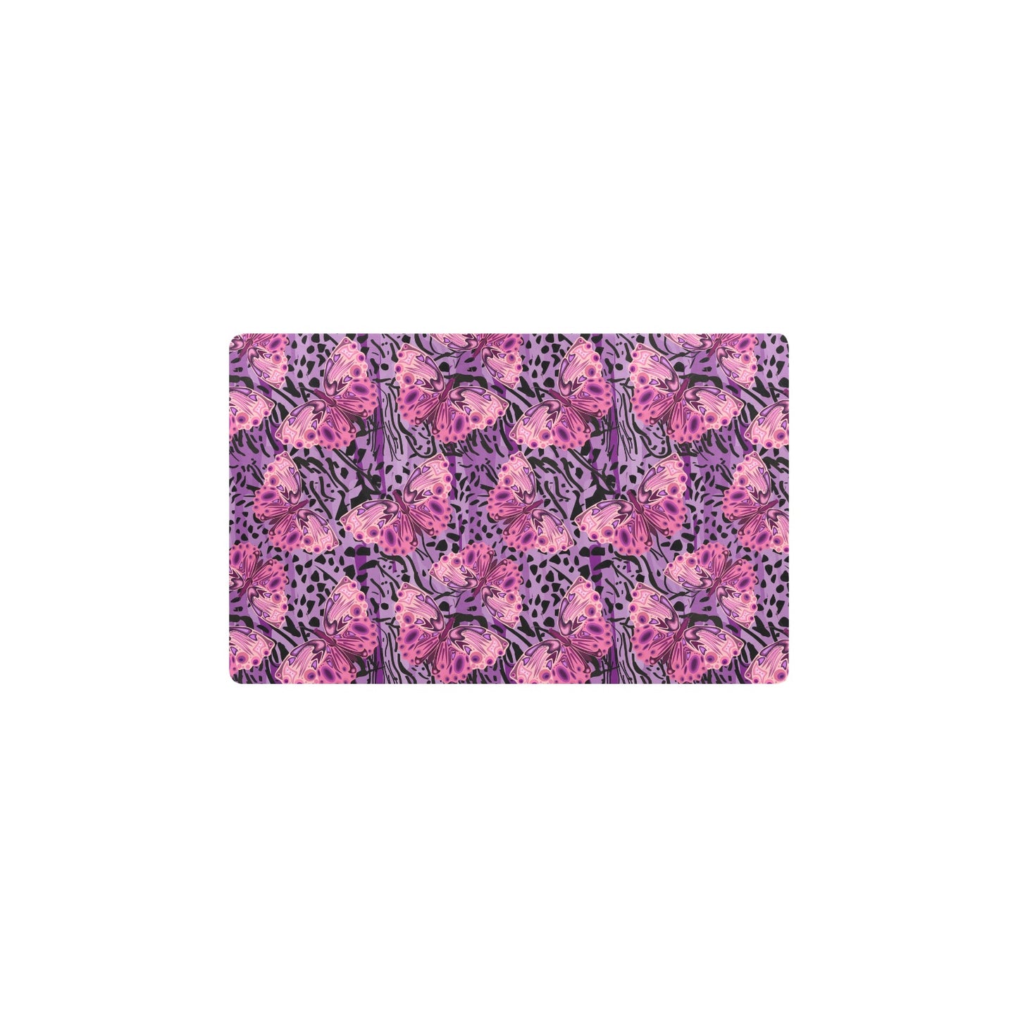 Purple Butterfly Leopard Kitchen Mat