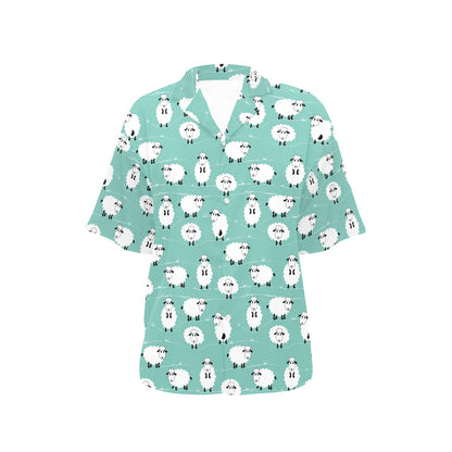 Sheep Print Design LKS404 Women's Hawaiian Shirt