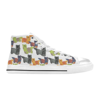 Skye Terriers Print Design LKS301 High Top Women's White Shoes