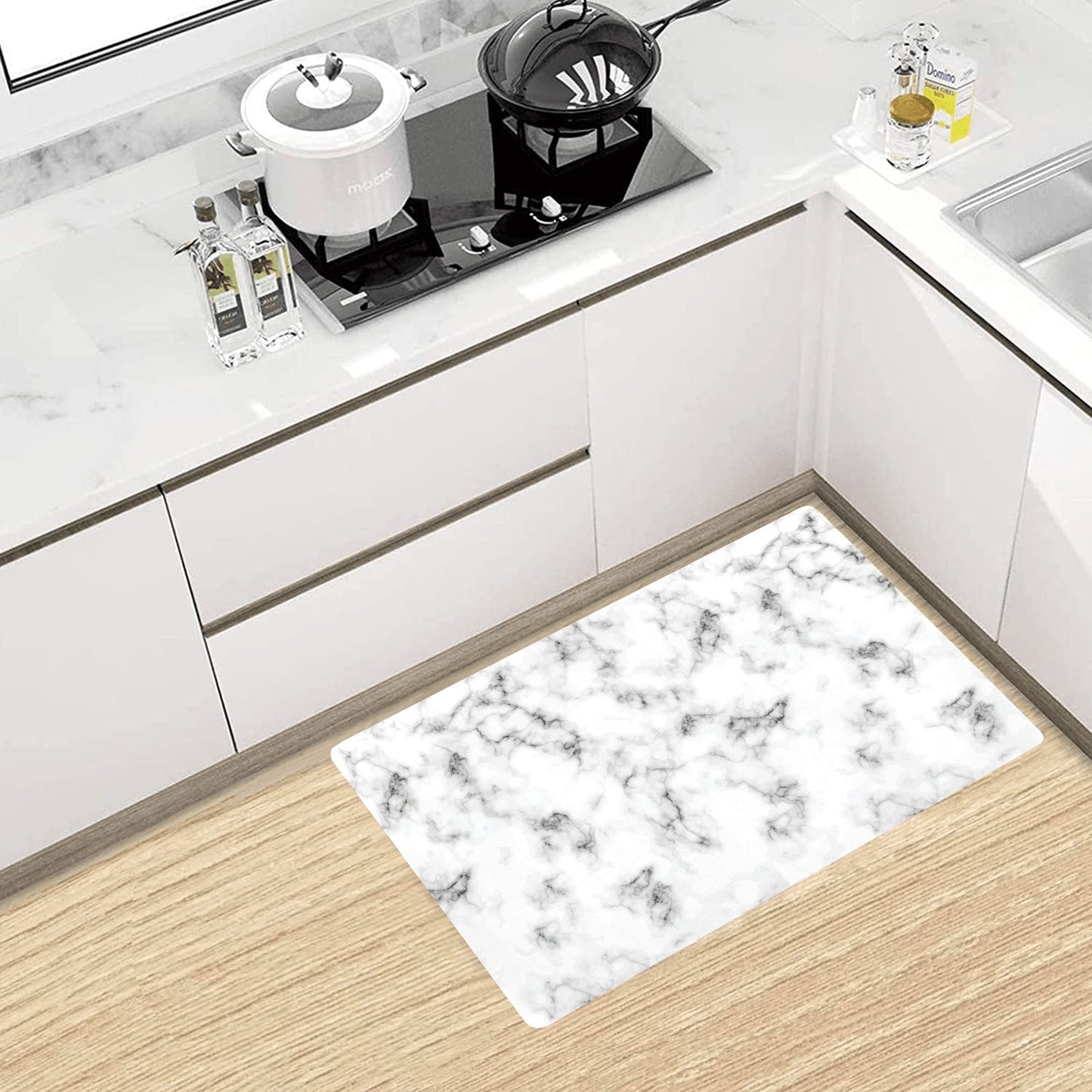 Marble Pattern Print Design 01 Kitchen Mat