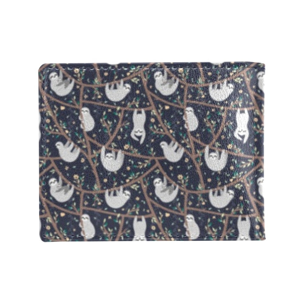 Sloth Happy Design Themed Print Men's ID Card Wallet
