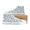 Surfboard Print Design LKS306 High Top Women's White Shoes