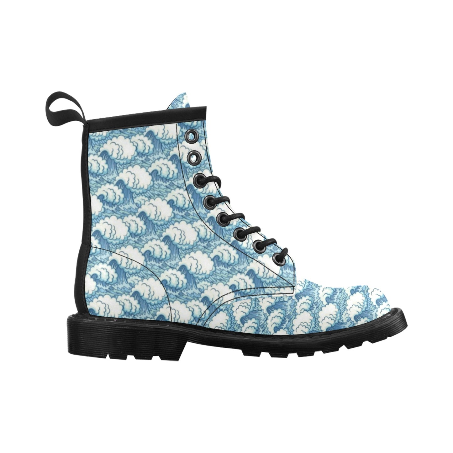 Wave Japan Style Print Design LKS304 Women's Boots