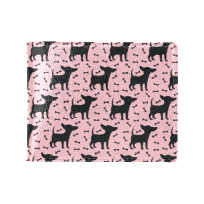 Chihuahua Pink Print Pattern Men's ID Card Wallet