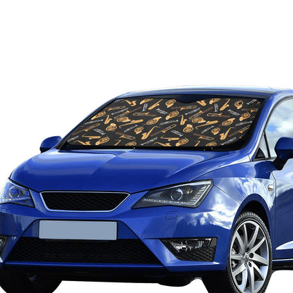 Saxophone Print Design LKS403 Car front Windshield Sun Shade