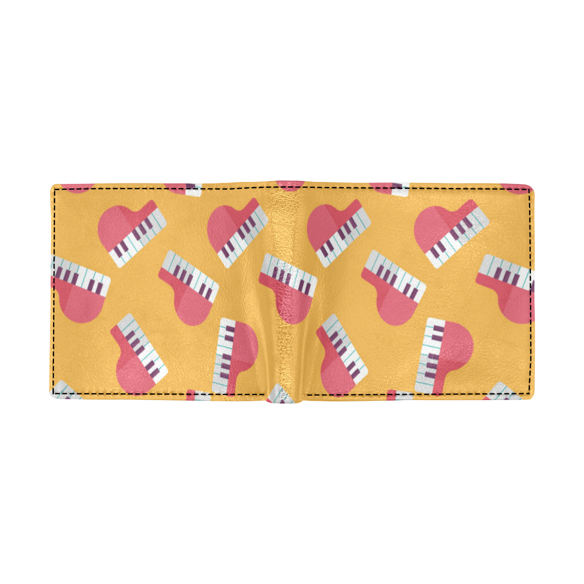 Piano Pattern Print Design 02 Men's ID Card Wallet