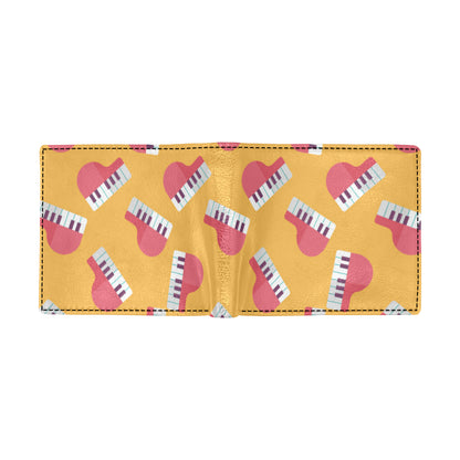 Piano Pattern Print Design 02 Men's ID Card Wallet