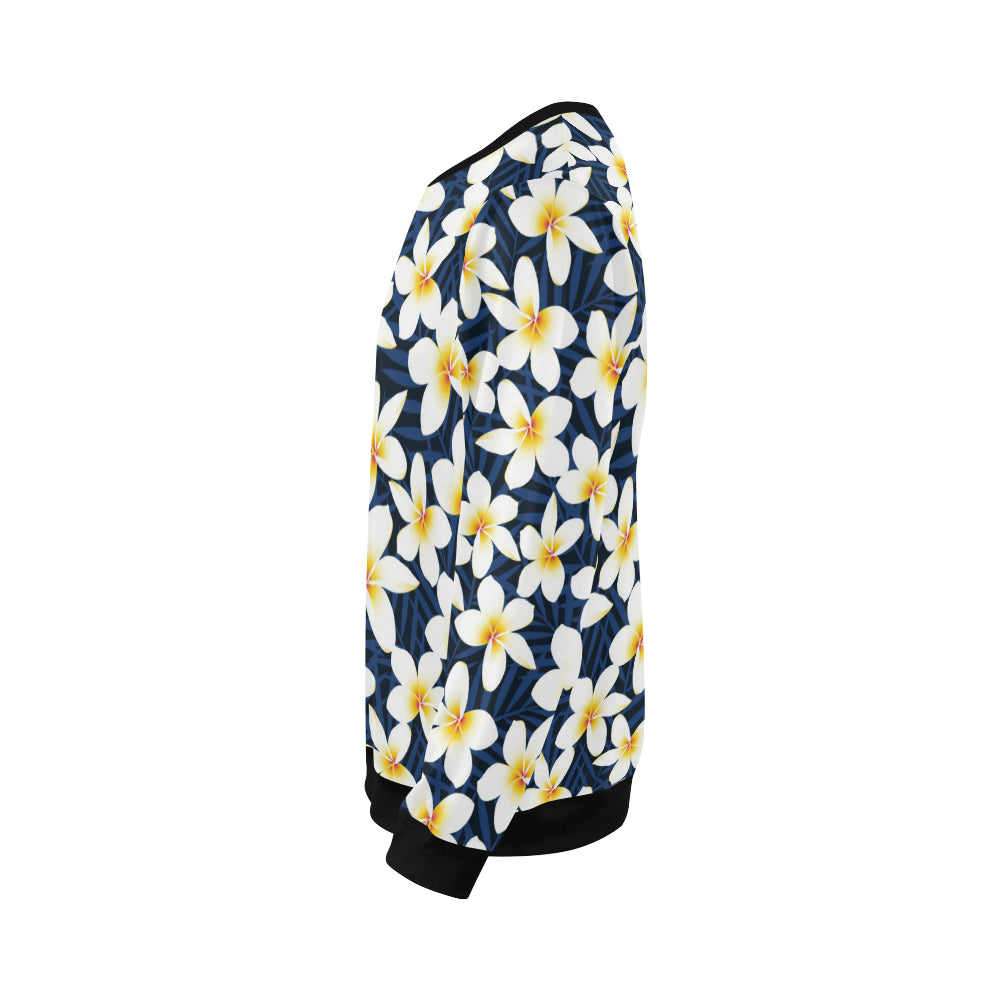 Plumeria Pattern Print Design PM026 Men Long Sleeve Sweatshirt