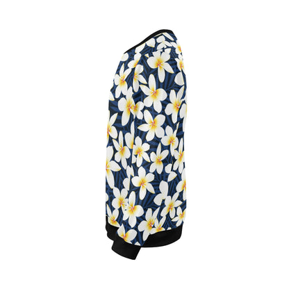 Plumeria Pattern Print Design PM026 Men Long Sleeve Sweatshirt