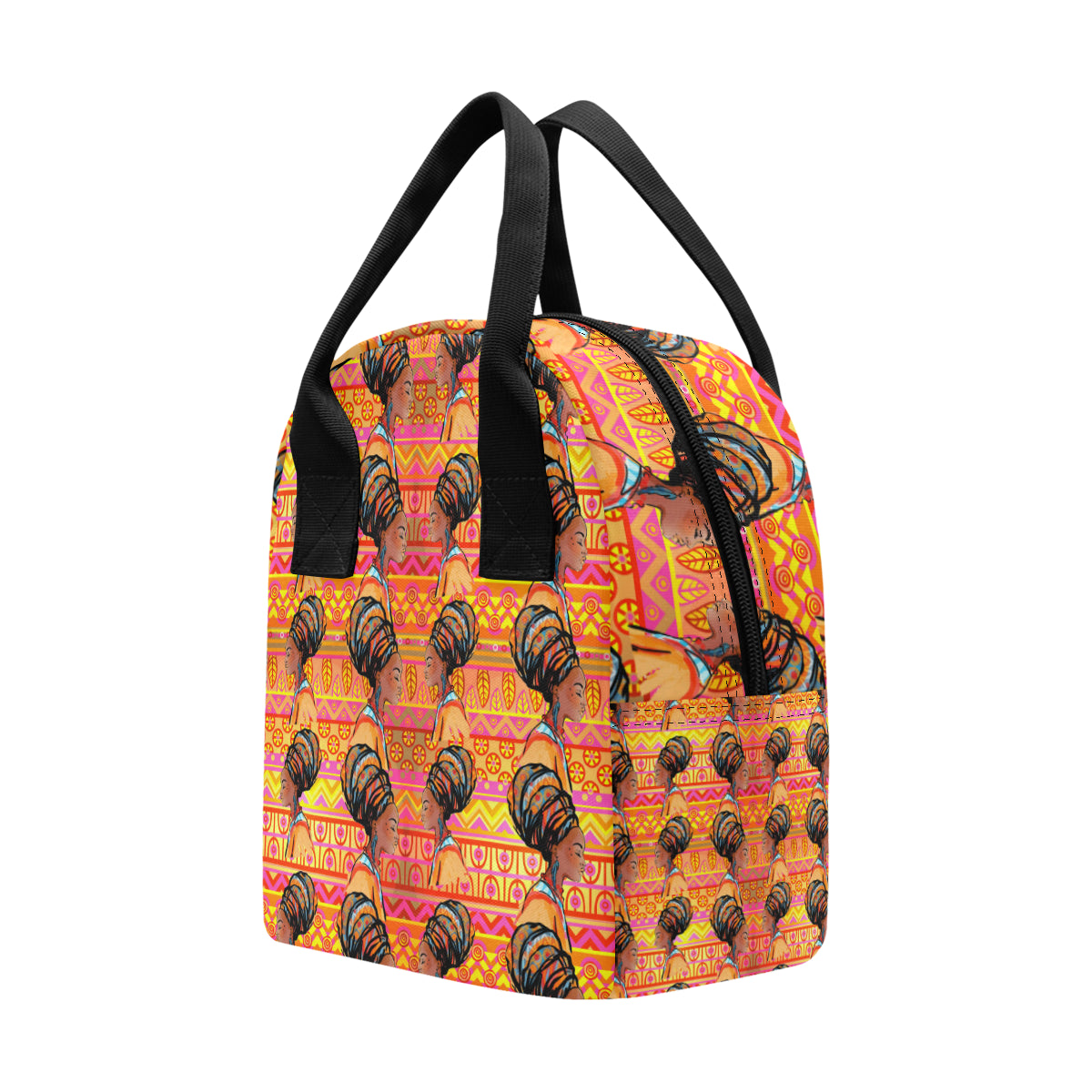 African Girl Aztec Insulated Lunch Bag