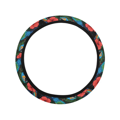 Parrot Pattern Print Design A01 Steering Wheel Cover with Elastic Edge
