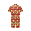 Hawaiian Tropical Sunset Hibiscus Print Men's Romper