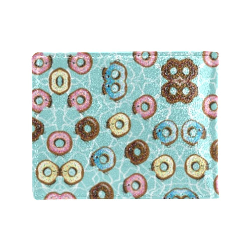 Emoji Donut Print Pattern Men's ID Card Wallet