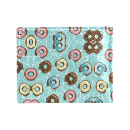 Emoji Donut Print Pattern Men's ID Card Wallet