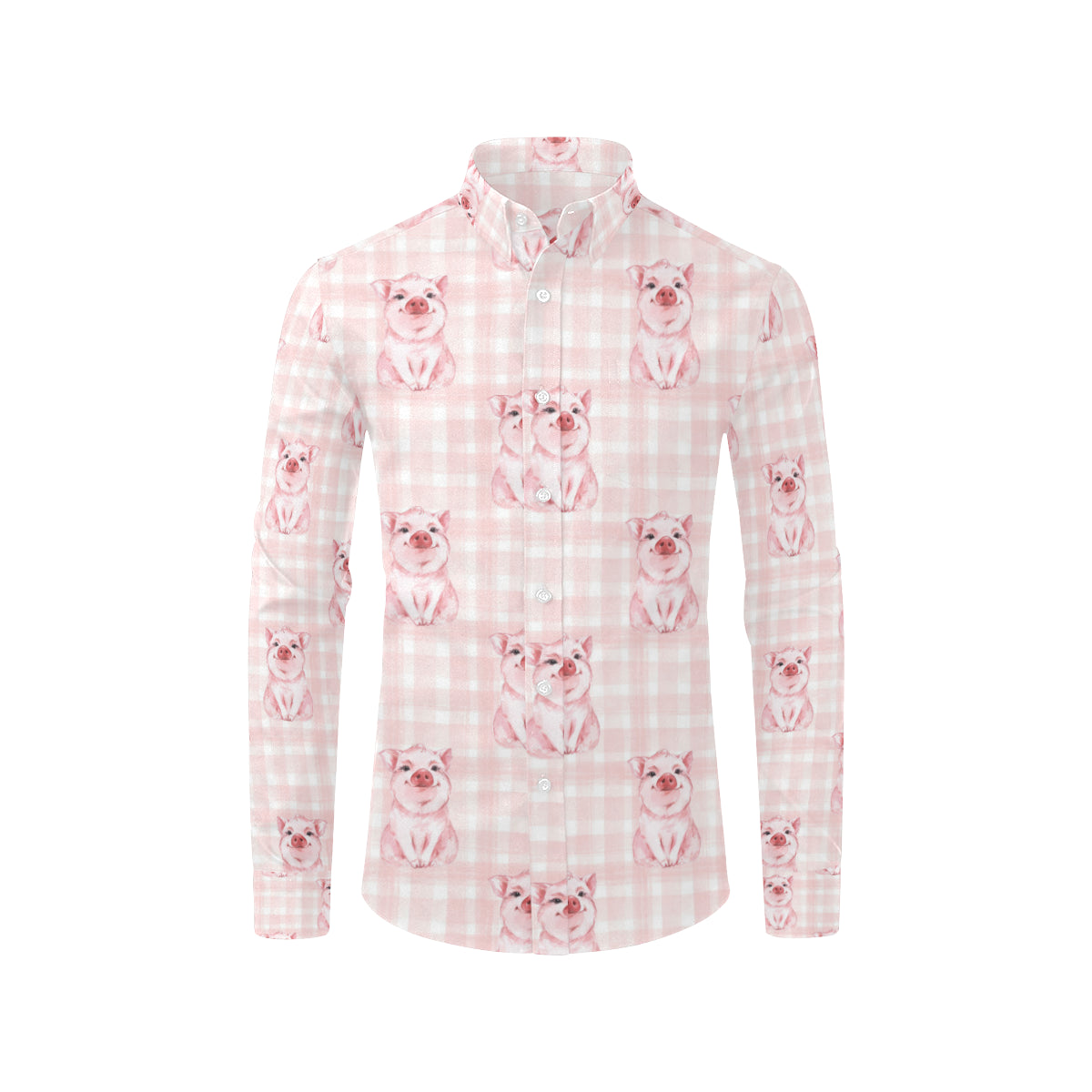 Pig Baby Pattern Print Design 01 Men's Long Sleeve Shirt