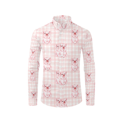Pig Baby Pattern Print Design 01 Men's Long Sleeve Shirt