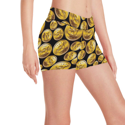 Bitcoin Pattern Print Design DO05 Yoga Shorts