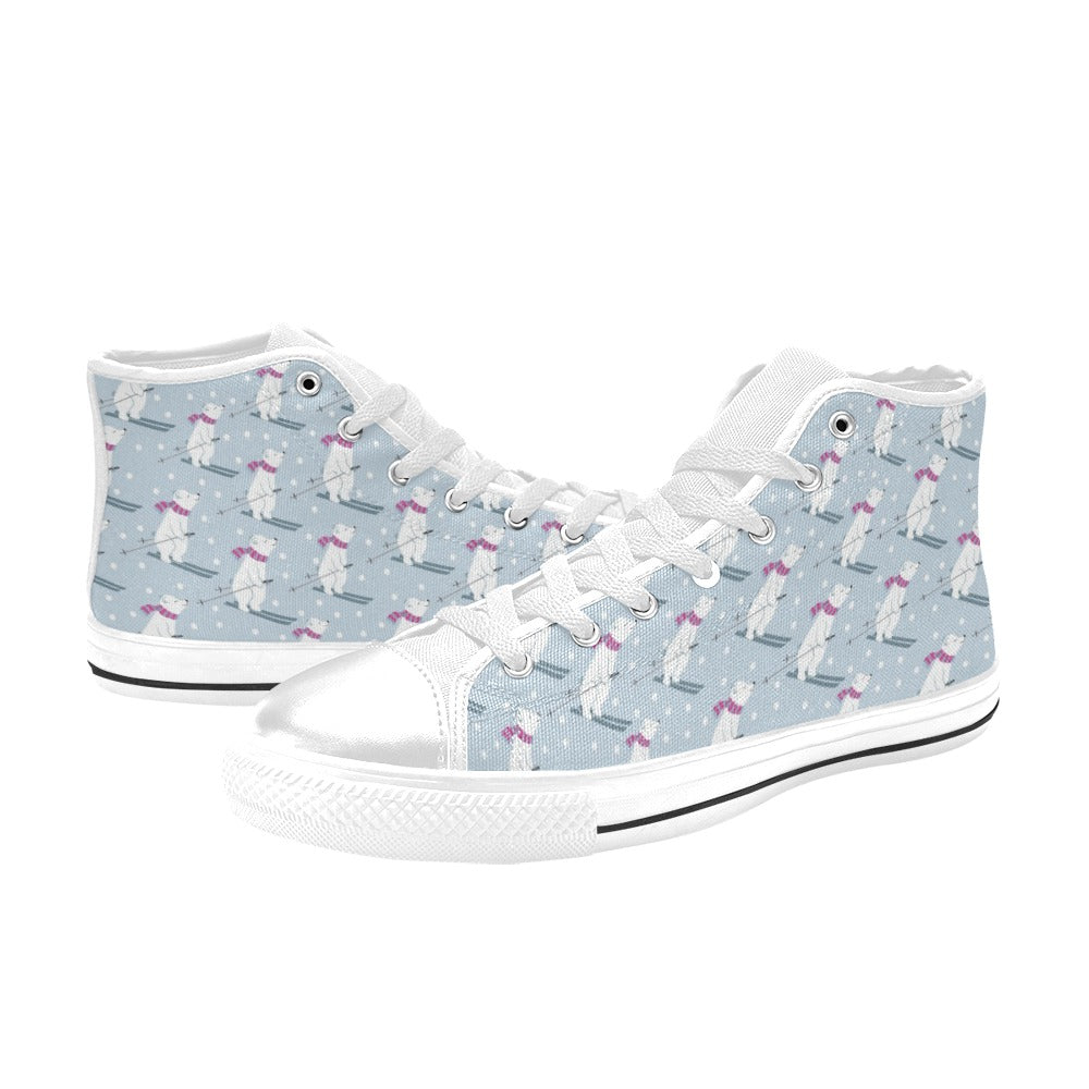 Ski Print Design LKS307 High Top Women's White Shoes