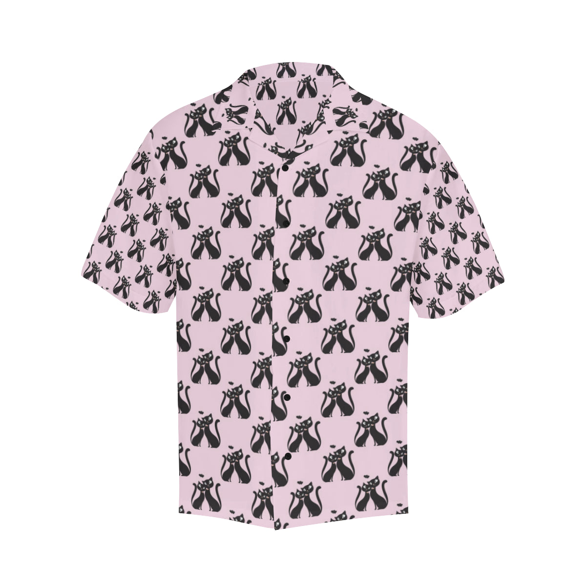 Black Cat Pattern Print Design 01 Men's Hawaiian Shirt