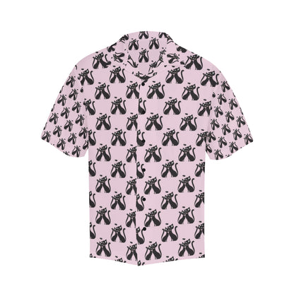 Black Cat Pattern Print Design 01 Men's Hawaiian Shirt