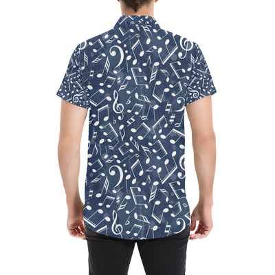 Music note Pattern Print Design A02 Men's Short Sleeve Button Up Shirt