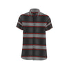 Checkered Flag Red Line Style Men's Short Sleeve Button Up Shirt