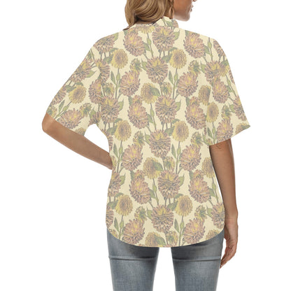 Dahlia Pattern Print Design DH09 Women's Hawaiian Shirt