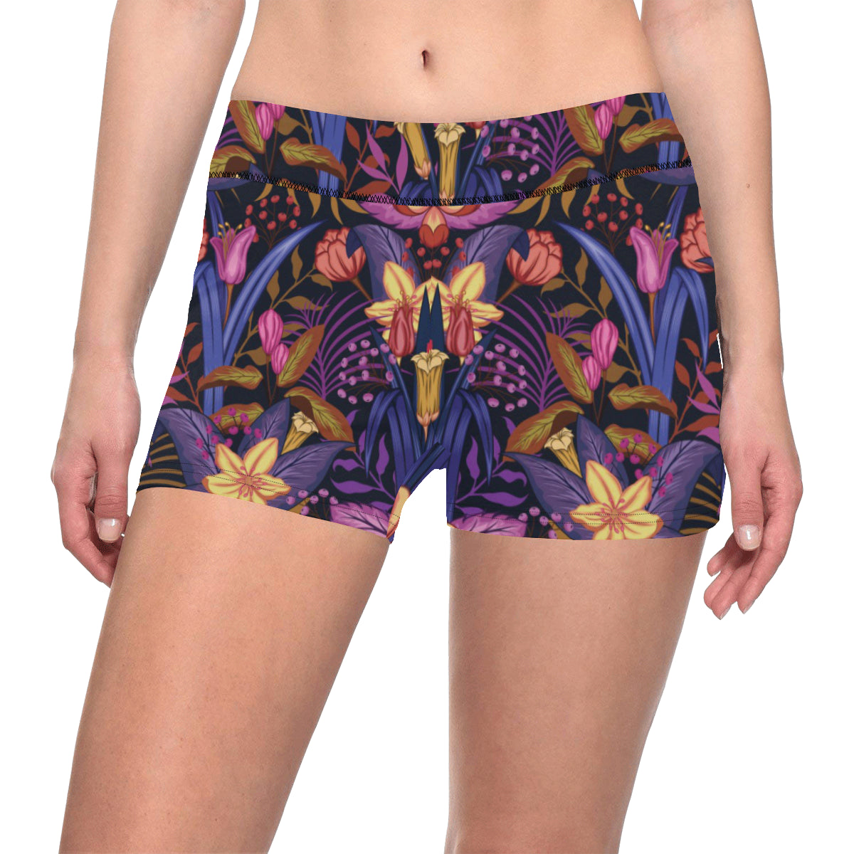 Lily Pattern Print Design LY016 Yoga Shorts