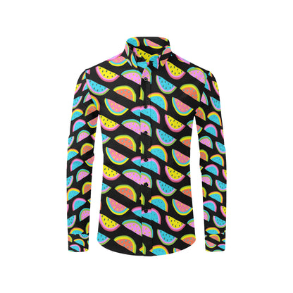 Watermelon Pattern Print Design WM08 Men's Long Sleeve Shirt