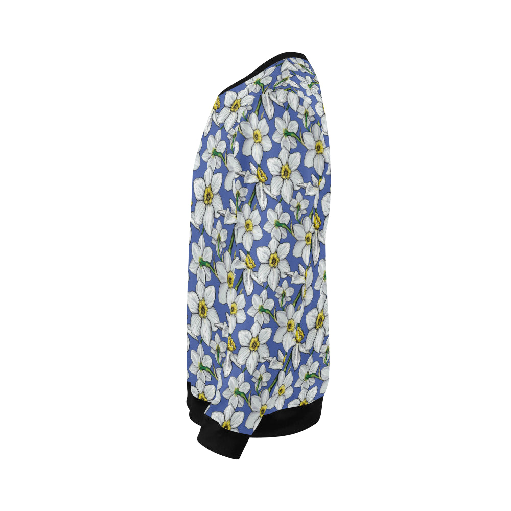 Daffodils Pattern Print Design DF08 Men Long Sleeve Sweatshirt