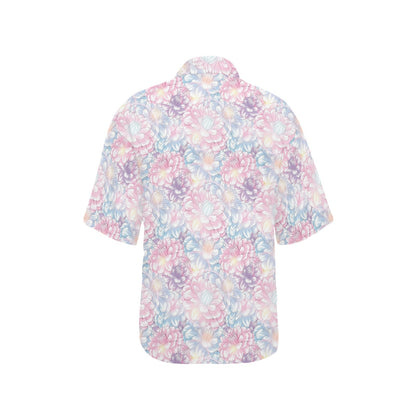 Dahlia Pattern Print Design 01 Women's Hawaiian Shirt