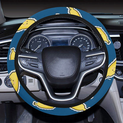 Banana Pattern Print Design BA03 Steering Wheel Cover with Elastic Edge