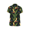 Bird Of Paradise Pattern Print Design BOP012 Men's Short Sleeve Button Up Shirt