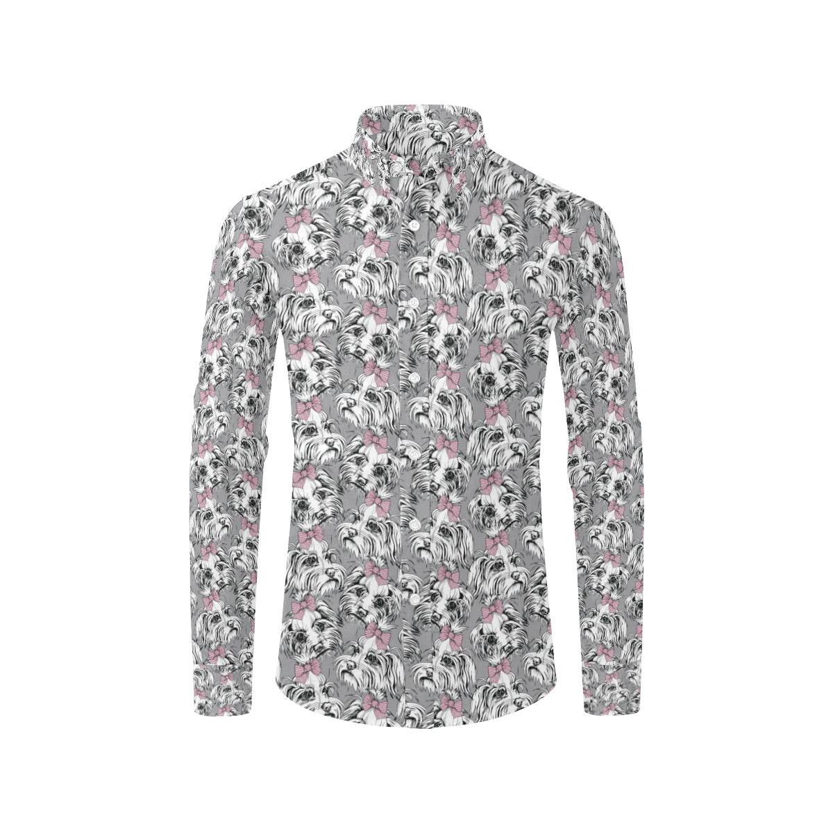 Maltese Pattern Print Design 01 Men's Long Sleeve Shirt